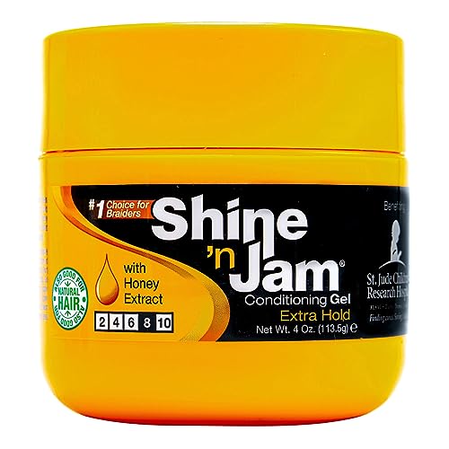 Ampro Shine-n-Jam Maximum Hold - Gel para el cabello con extracto de miel - Ideal para domar flequillos, coletas, trenzas - 4 oz - imagen 4