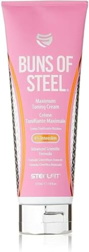 Crema Anticelulitis SteelFit Buns of Steel - Loción Corporal Tensora y Firme con Cafeína para Estrías y Tratamiento de Celulitis para Glúteos, Muslos - imagen 4