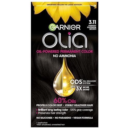 Color de Cabello Garnier Olia, Tinte Permanente Sin Amoníaco, Fórmula con Aceite para Cobertura del 100% de Canas y 3x Más Brillo, Vegano y Libre de - imagen 4