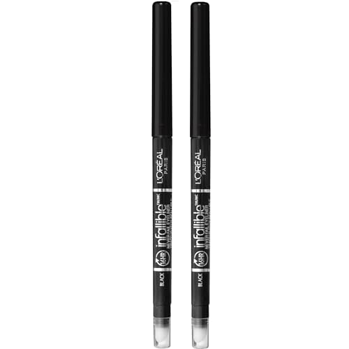 Lápiz de Ojos Mecánico L'Oreal Paris Makeup Infallible Never Fail con Sacapuntas, Negro, 0.008 oz., Paquete de 2 - imagen 4