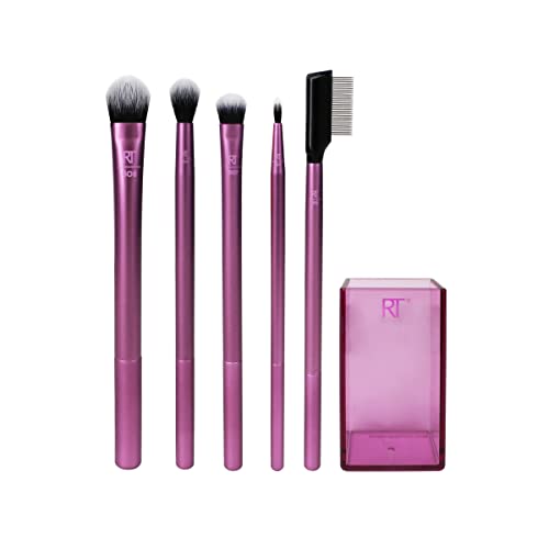 Set de Brochas para Ojos Real Techniques Cruelty Free, 6 Piezas de Brochas para Sombras y Cejas, Color Púrpura - imagen 4