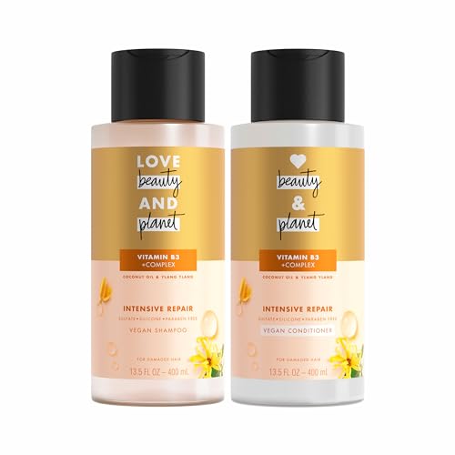 Champú y Acondicionador Love Beauty and Planet de Aceite de Coco y Ylang Ylang para Cabello Seco y Dañado, 2 Piezas de 13.5 oz, Libre de Parabenos y - imagen 4