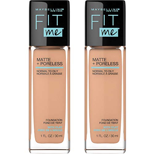 Base líquida Maybelline Fit Me Matte + Poreless, Natural Buff, 2 UNIDADES, maquillaje sin aceite - imagen 4