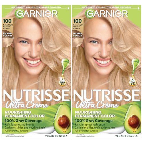 Garnier Nutrisse Ultra Crème Coloración Permanente para el Cabello, Cobertura 100% de Canas, Vegana y Libre de Crueldad, 100 Rubio Natural Extra - imagen 4