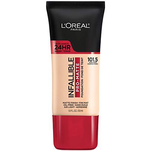 Base líquida de larga duración L'Oreal Paris Infallible Pro-Matte, tono Ivory Buff, 1 fl oz. - imagen 4