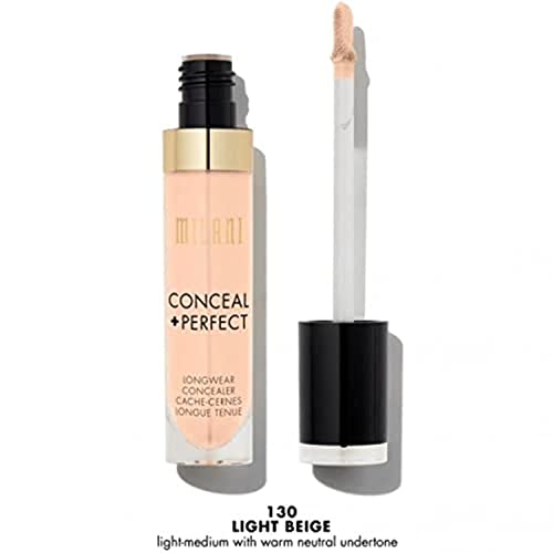 Corrector Milani Conceal + Perfect de Larga Duración, Cobertura Completa, Infundido con Ácido Hialurónico y Vitamina E, Cubre Ojeras, Imperfecciones - imagen 4