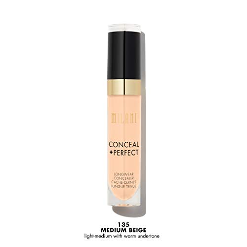 Concealer Milani Conceal + Perfect de Larga Duración, Cobertura Total, Infundido con Ácido Hialurónico y Vitamina E, Cubre Ojeras, Imperfecciones de - imagen 4