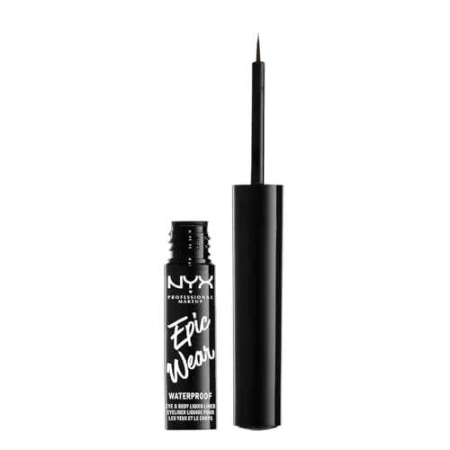 NYX PROFESSIONAL MAKEUP Epic Wear Liner Líquido, Delineador Waterproof de Larga Duración - Marrón - imagen 4
