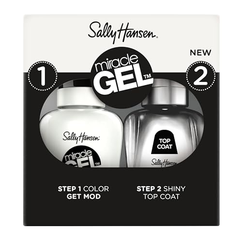Sally Hansen Miracle Gel™, Dúo de Esmalte de Uñas Get Mod y Top Coat Brillante, Fórmula Gel Duradera, Sin Necesidad de Lámpara UV - imagen 4