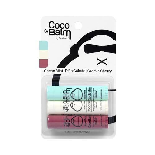 Sun Bum Cocobalm Paquete de Variedad de 3 Sabores - Ocean Mint, Piña Colada y Groove Cherry - Bálsamo Labial Hidratante con Aceite de Coco y Aloe - imagen 4