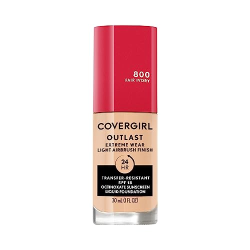 Base líquida de cobertura total Covergirl Outlast Extreme Wear 3 en 1, con protector solar SPF 18, color Marfil Claro, 1 Fl. Oz. - imagen 4