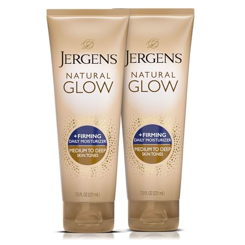 Loción Corporal Autobronceadora Jergens Natural Glow + Firming, Tono de Piel Medio a Oscuro, Hidratante Sin Sol con Colágeno y Elastina, Reduce - imagen 4