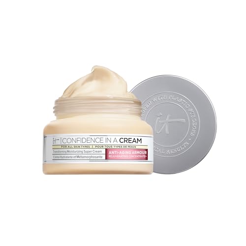 IT Cosmetics Confidence in a Cream Viaje - Hidratante Facial Antienvejecimiento, Reduce Líneas Finas y Arrugas, Hidratación de Hasta 48H, 0.5 fl oz - imagen 4