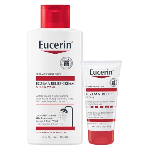 Set de Cuidado de la Piel Eucerin para Eczema: Crema y Gel de Ducha (13.5 Fl Oz) + Crema para Eczema (5 Oz) con Avena Coloidal - imagen 4