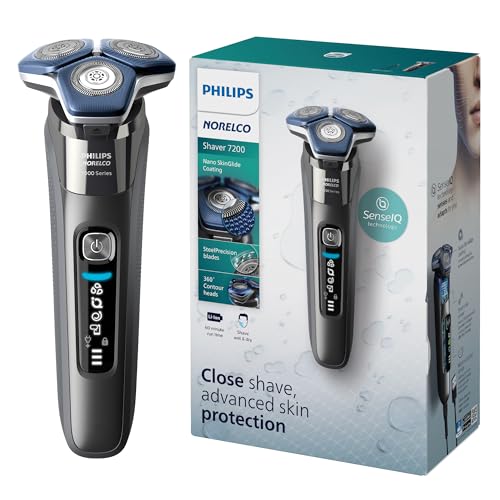 Afeitadora eléctrica Philips Norelco 7200, recargable, húmeda y seca, con tecnología SenseIQ y recortadora emergente, S7887/82 - imagen 4