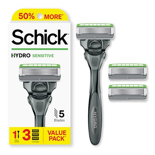 Rasuradoras Schick Hydro Sensitive para Hombre, 1 Mango de Afeitar con 3 Recambios de Cuchillas - imagen 4