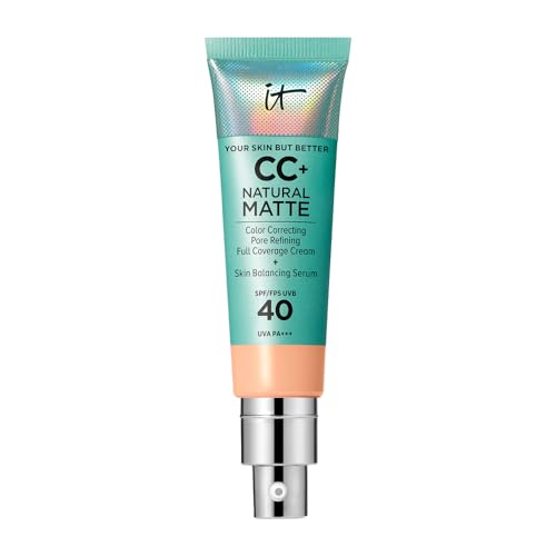 IT Cosmetics CC+ Cream Natural Matte (Light Medium) - Base de Maquillaje Poreless de Cobertura Completa con SPF 40, Control de Brillo 16HR, Corrector - imagen 4