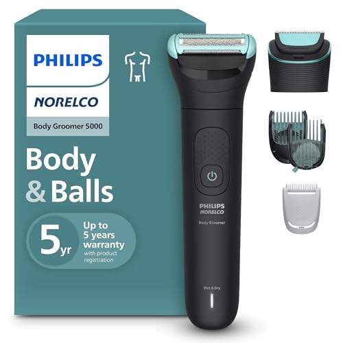 Philips Norelco Body Groomer 5000 Series, Afeitadora y Recortadora de Cuerpo para Hombres, Cabezas Intercambiables y Ajustables, 100% Impermeable, - imagen 4