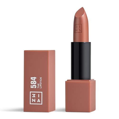 3INA The Lipstick - Moisturizing Lipstick for Women - Semi-Matte Satin Finish with 5-Hour Long Wear - Highly Pigmented and Comfortable - 584-0.16 oz