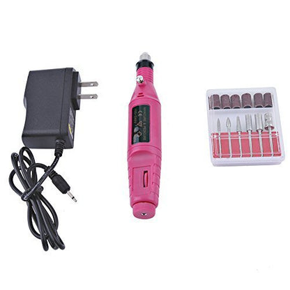 ZJchao Nail Art Drill Kit File Professional Electric Manicure Pedicure Drill Sander Pen Nail Art Grinder with Multi Sanding Bits and Power Adapter