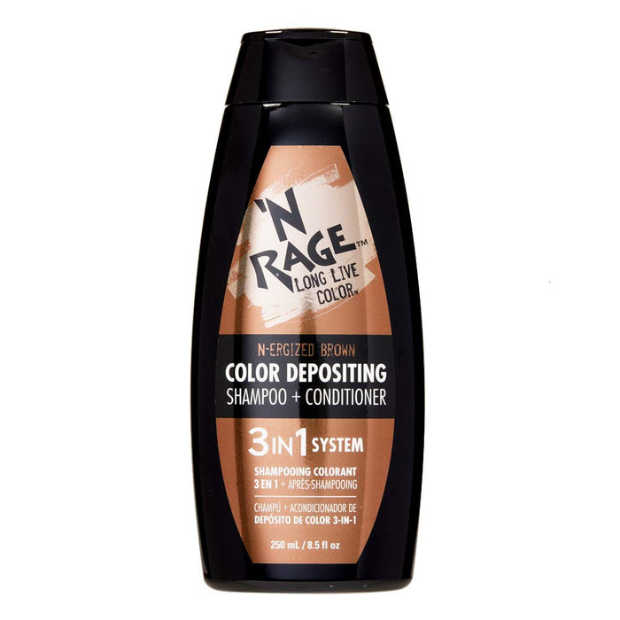 'N RAGE N Rage Color Depositing Shampoo + Conditioner 3 in 1 System (N-Ergized Brown)