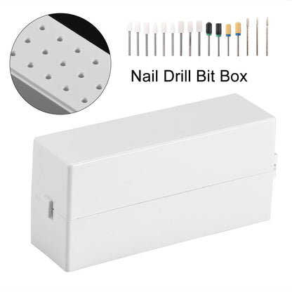 30 Holes Nail Drill Bits Holder with Dust Proof Cover Nail Drilling Holder Stand Nail Drill Box Organizer Manicure Tool Container, Nail Drill Organizer, Nail Drill Stand Display, Shell Holder