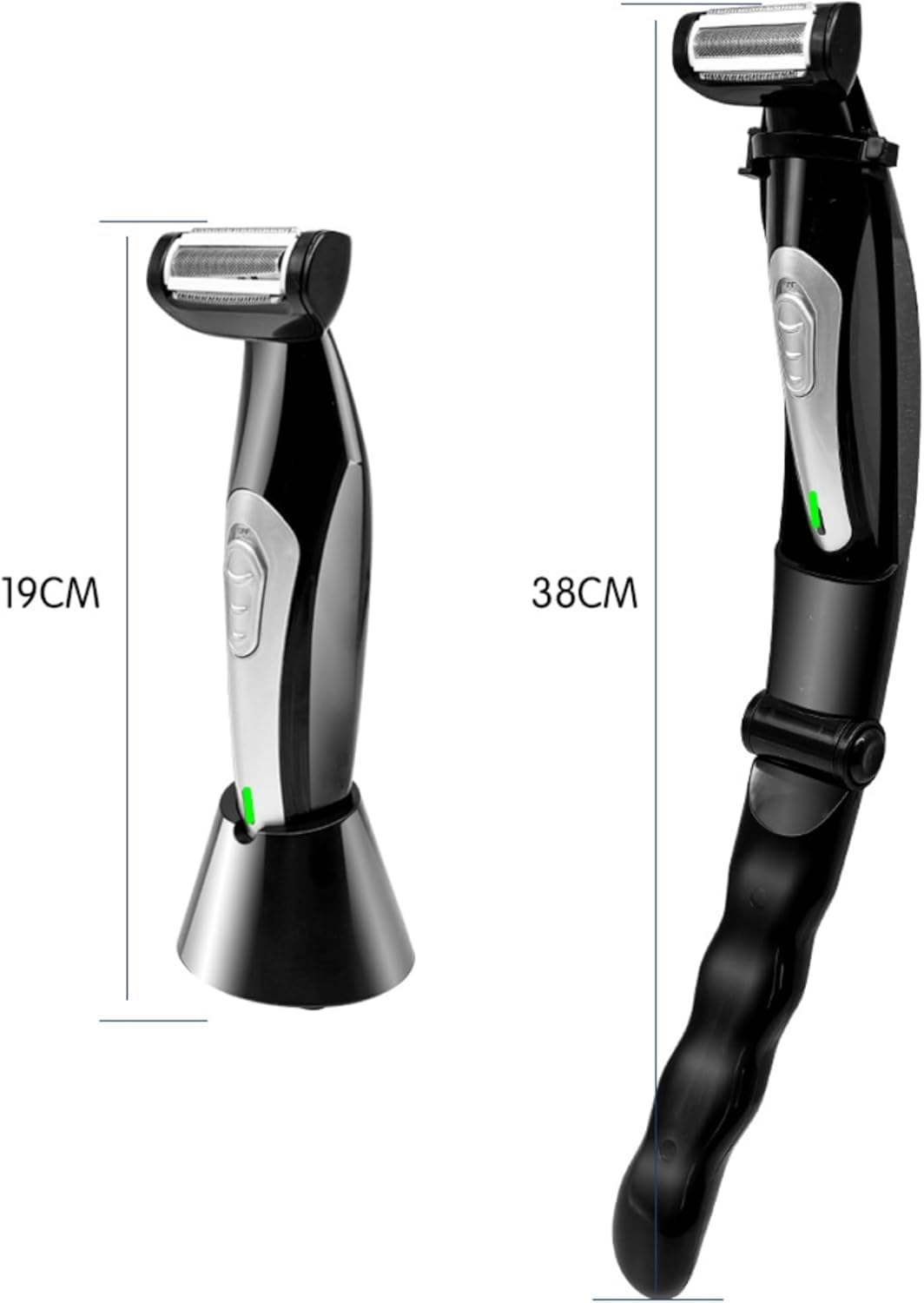 Zunate Multi Fuctional Chest Back Shavers for Men, Wet Dry Use Back Extreme Reach Removable Handle Shavers