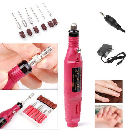 ZJchao Nail Art Drill Kit File Professional Electric Manicure Pedicure Drill Sander Pen Nail Art Grinder with Multi Sanding Bits and Power Adapter