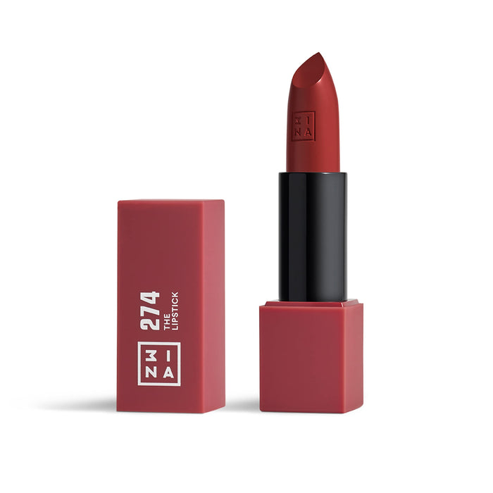 3INA The Lipstick - Moisturizing Lipstick for Women - Semi-Matte Satin Finish with 5-Hour Long Wear - Highly Pigmented and Comfortable - 274-0.16 oz