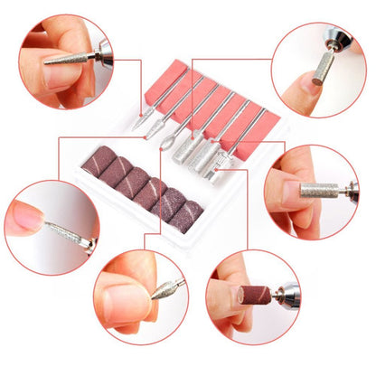ZJchao Nail Art Drill Kit File Professional Electric Manicure Pedicure Drill Sander Pen Nail Art Grinder with Multi Sanding Bits and Power Adapter