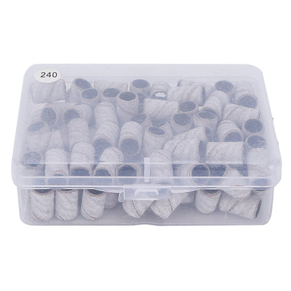 ZJchao Nail Drill Sanding Bands, 100pcs Nail Art Sanding Bands Professional Manicure Sanding Rings Nail Salon Tools Grinder File Grit Sand Piece Set