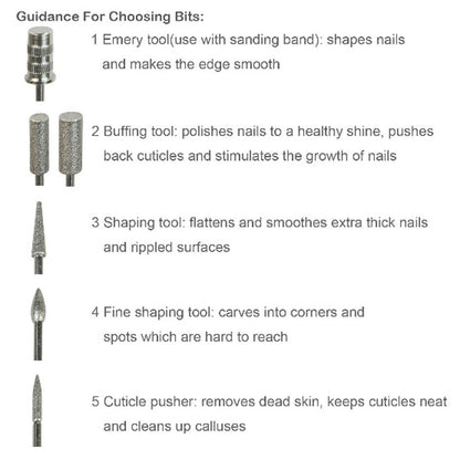 ZJchao Nail Art Drill Kit File Professional Electric Manicure Pedicure Drill Sander Pen Nail Art Grinder with Multi Sanding Bits and Power Adapter
