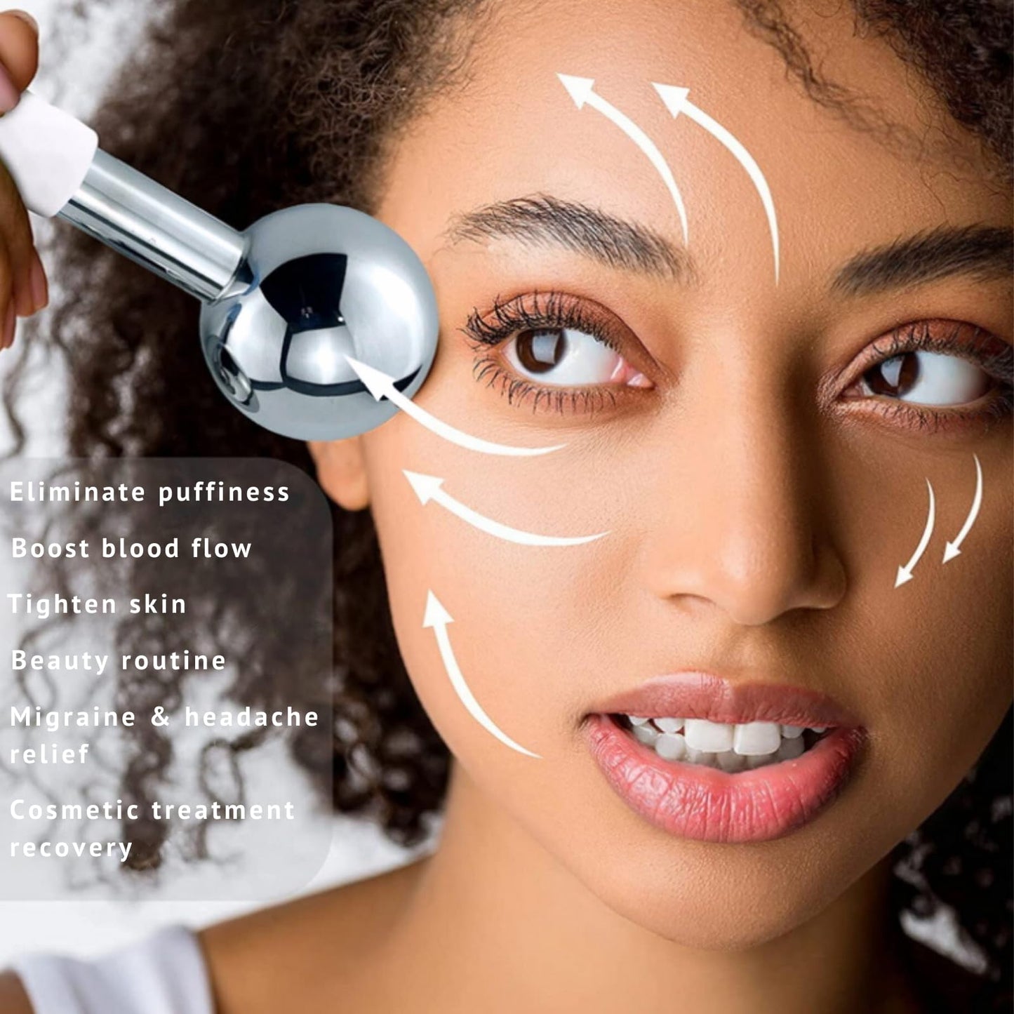 ZminRN Ice Roller for Face Ice Globes Eye Massager Facial Roller Tools Stainless Steel Cryo Globes Long-Lasting Cold Therapy for Eyes, Hot Flashes,