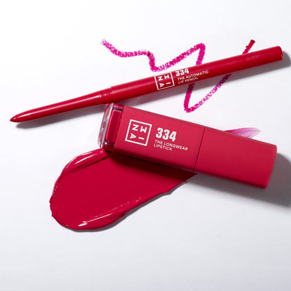 3INA The Longwear Lipstick - 334 Bright Pink for Women - 0.20 oz Lipstick