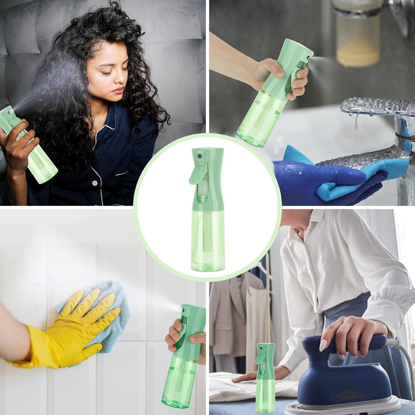 Zuhose Spray Bottle for Hair (6.8OZ /200ML) Continuous Ultra Fine Mist Sprayer for Hair, Salons, Barber, Plants, Skin Care, Cleaning 1 Pack CLEAR