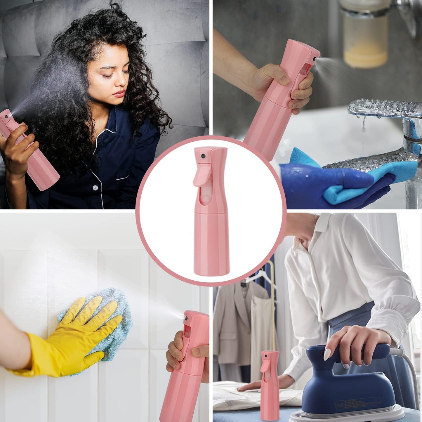 Zuhose Spray Bottle for Hair pink 2pack