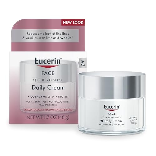 Crema Facial Antienvejecimiento Eucerin Q10, Crema Sin Fragancia para Piel Sensible, Tarro de 1.7 Oz - imagen 1