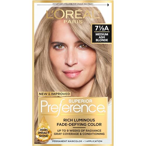L'Oreal Paris Superior Preference Coloración Permanente Luminosa Definidora de Desvanecimiento, Tinte para Cabello de 9 Semanas, Rubio Ceniza Medio - imagen 2