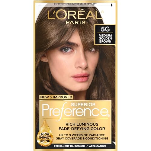 L'Oreal Paris Superior Preference Coloración Permanente Luminosa, Tinte para Cabello de hasta 9 Semanas de Brillo, Marrón Dorado Medio 5G, 1 Kit de - imagen 4