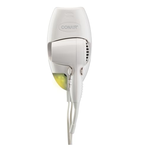 Secador de Pelo de Pared Conair, Secador de 1600W con Luz Nocturna LED, 2 Temperaturas y 2 Velocidades, Color Blanco - imagen 3