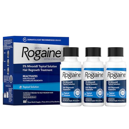 Men’s Rogaine Extra Strength 5% Minoxidil, Topical Solution for Thinning & Hair Loss, Clinically Proven FDA Approved Minoxidil for Men Treatment, Regr - imagen 2