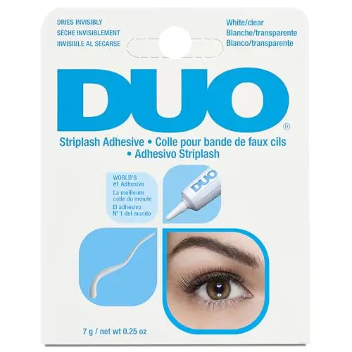 Adhesivo para Pestañas DUO Strip Clear/White – Pegamento Duradero para Pestañas Postizas, Fuerte Sujeción, Secado Invisible, 0.25 oz - imagen 4