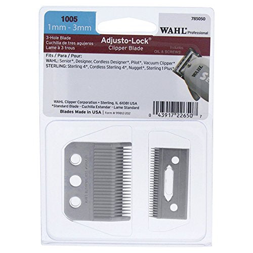 Cuchilla de clipper Wahl Professional de 3 agujeros estándar, 1mm-3mm, reemplazo Adjusto-Lock para Designer, Senior, Pilot, Nugget, Sterling 1 Plus y - imagen 4