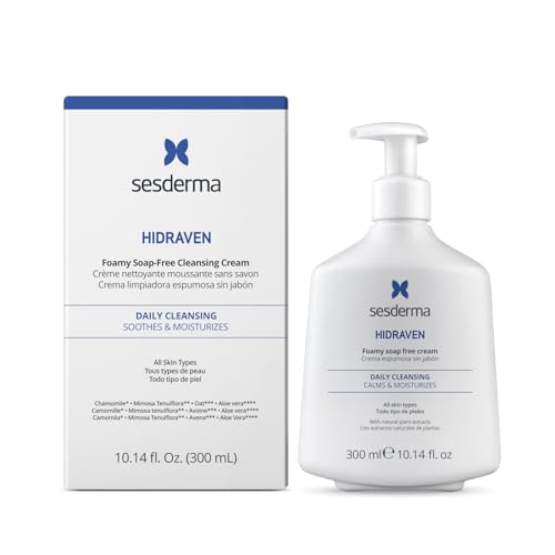 Sesderma HIDRAVEN Crema Limpiadora Espumosa Sin Jabón, Limpiador Suave para Piel Delicada con Extractos Naturales, 10.2 fl oz - imagen 3