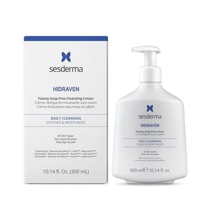 Sesderma HIDRAVEN Crema Limpiadora Espumosa Sin Jabón, Limpiador Suave para Piel Delicada con Extractos Naturales, 10.2 fl oz - imagen 4