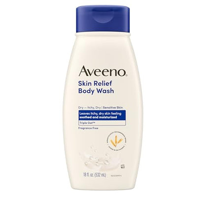 Aveeno Gel de Baño para Alivio de la Piel, Sin Fragancia con Complejo de Avena Triple, Limpiador Suave Diario para Piel Sensible, 18 fl. oz - imagen 1