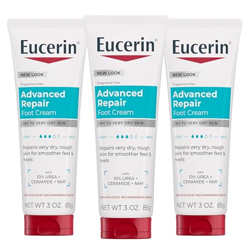 Crema para Pies Eucerin Advanced Repair, 3 Oz, Pack de 3, Hidrata y Repara Piel Muy Seca y Áspera, Sin Fragancia, No Grasosa, Rápida Absorción - imagen 2