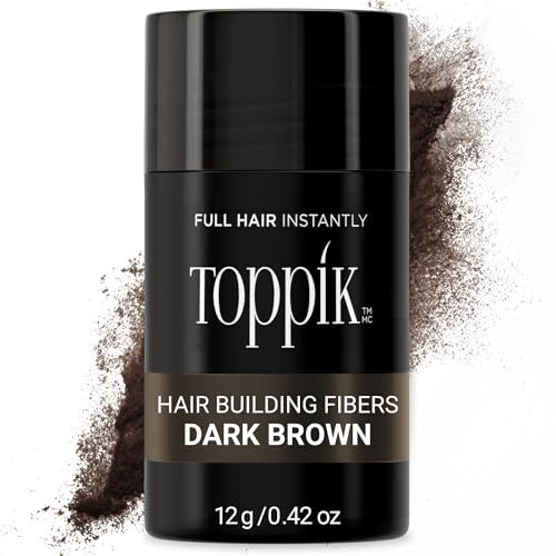 Fibra Capilar Toppik, Marrón Oscuro, 12g, Para Cabello Fino o Ralo, Aumenta el Volumen, 9 Tonos para Hombres y Mujeres, Fórmula de Proteína de - imagen 1