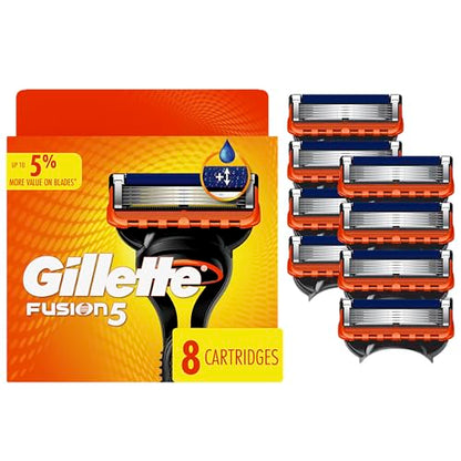 Recambios de Cuchillas Gillette Fusion5 para Afeitar, 8 Piezas, Lubrastrip para un Afeitado Más Cómodo - imagen 1