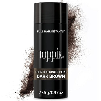 Fibra Capilar Toppik, Marrón Oscuro, 27.5g, Para Cabello Fino o Ralo, Instantáneamente Más Grueso y Abundante, 9 Tonos para Hombres y Mujeres, - imagen 2